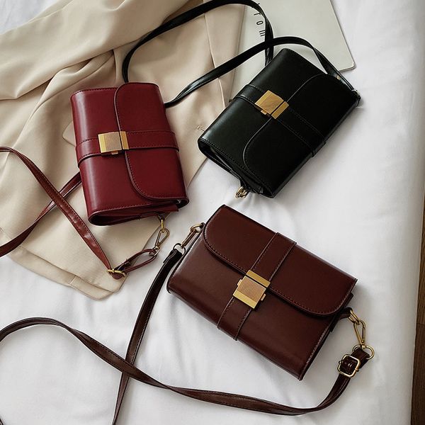 

ladies bag new retro fashion box tofu bag wild shoulder messenger small square