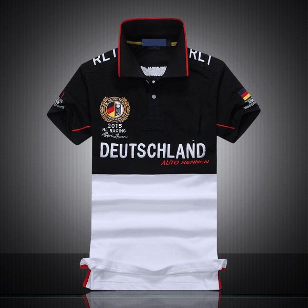 

rl racing женские поло вышивка хлопчатобумажные рубашки custom fit usa с коротким рукавом командные рубашки размер s-5xl, White