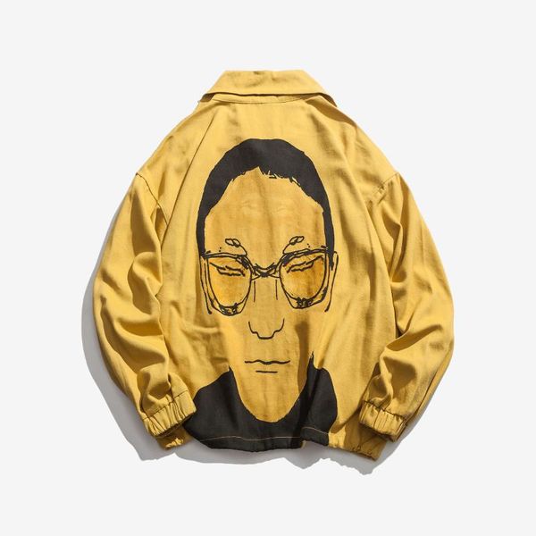 

zk оригинальный негабаритные хип-хоп harajuku печать свободно половину молнии высокий воротник куртки прилив мужчин голова человека прохладн, Black;brown