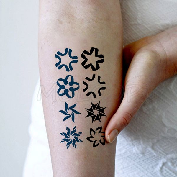 

waterproof temporary tattoo stickers star totem snowflake tattoo small size tatto flash tatoo fake tattoos for man girl women