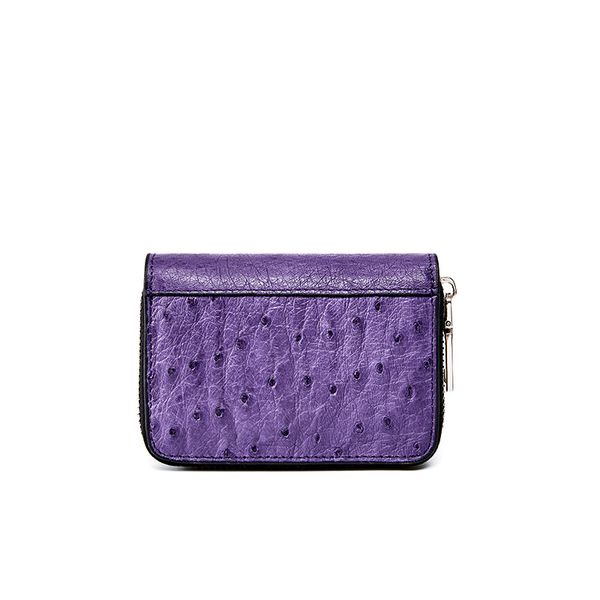 

new leather coin purse ladies design ostrich leather card bag female short paragraph fashion doka purple clutch bag lucky bag