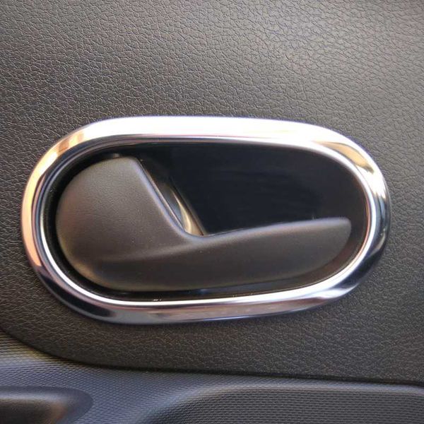 

4pcs stainless steel interior inside door handle covers trim for dacia logan 2 sandero 2 fits only for second generation