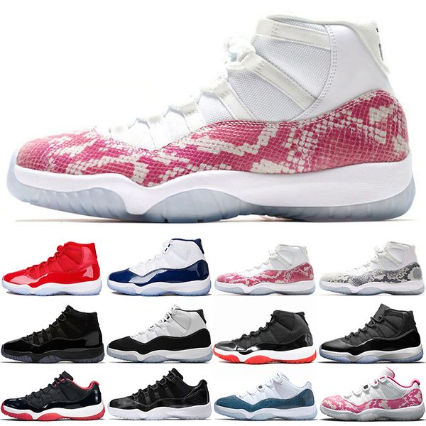 

Pin Snakeskin 11 Bred 11s Concord 45 Basketball Shoes Men Women Cap and Gown UNC Gym Red Mens Athletic Sport Sneaker Size 36-47