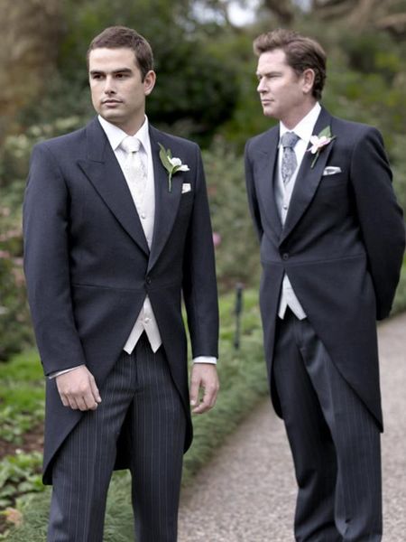 

anniebritney black men 3 piece formal tailcoat high end groom wedding tuxedo custom 3 piece tailcoat prom dinner formal suit, White;black