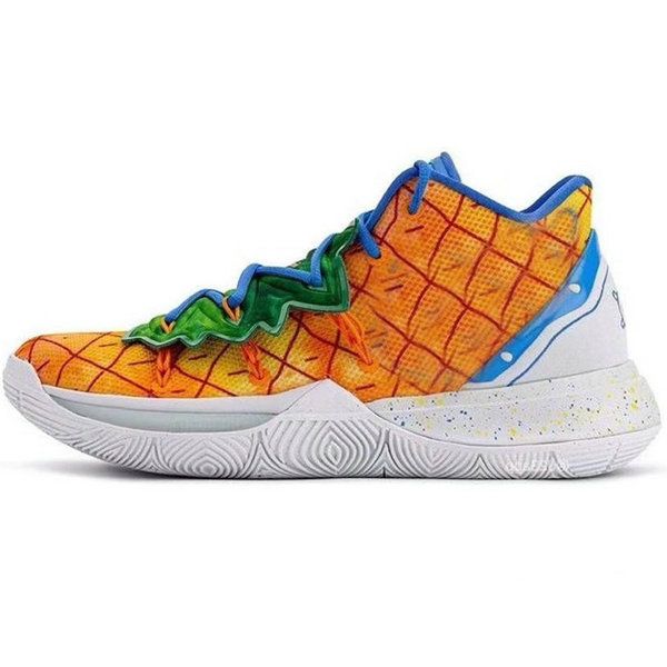 

new 5s pineapple house patrick stars squidward mens basketball shoes nickelodeon 20th sponge bob irving 5 sandy kyries sports sneakers 12, White;red