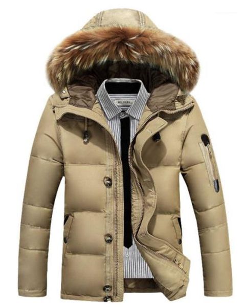 

верхняя одежда с капюшоном дизайнер сплошной цвет мужские пуховые модные теплые пуховики с застежкой-молнией пальто плюс размер мужские, Black