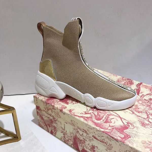 

2019 luxury fashion sorrento sneaker mens shoes fabric stretch jersey slip-on sneaker lady two-tone rubber micro sole casual shoes g5544, Black