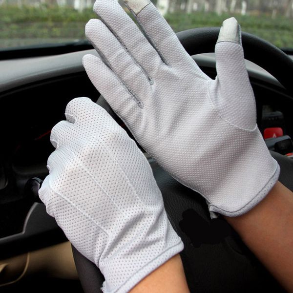 

new men' summer outdoor sports fitness cycling sunscreen short sun gloves thin cotton fashion touch screen driving gloves l20, Blue;gray