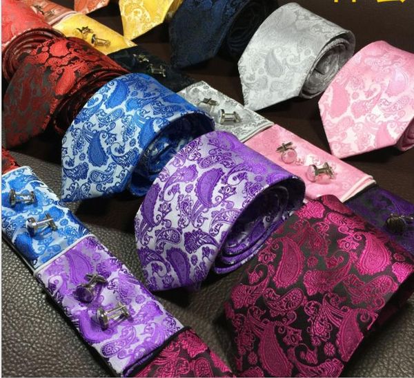 

men's tie new paisley cashew flower european and american fashion tie three-piece suit, Blue;purple