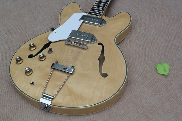 

es-335-jazz semi - hollow left - hand electric guitar with wood - colored body good a