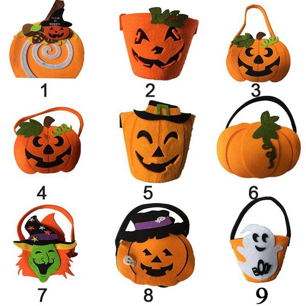 Halloween bonito abóbora bolsas infantis careta hallowmas sacos acessórios para presentes bolsas saco de doces com cordão truques ou festa de halloween brinquedos infantis