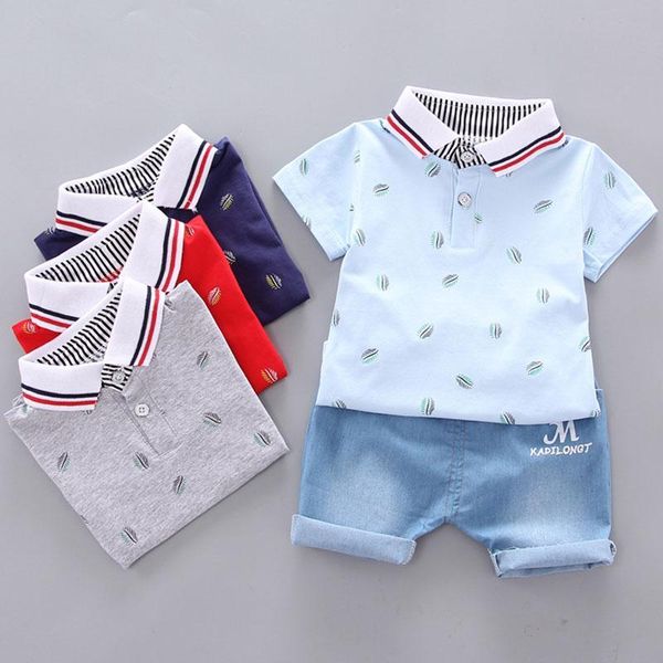 

baby boys clothing sets summer 2pcs cotton gentleman style t-shirt+casual pants toddler boys tracksuits clothing, White