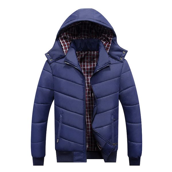 

new arrival black dark blue large size men's down cotton clothes winter waterproof cotton jacket warm high quality