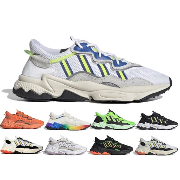 

bold orange proud 3m reflective xeno ozweego men's women's casual shoes neon green solar yellow halloween tone core black cloud wh, White;red