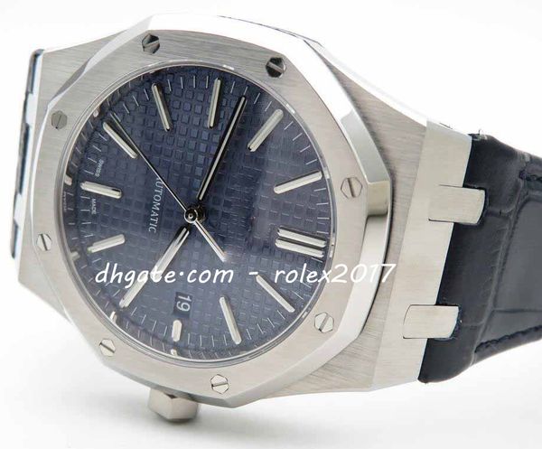 

men's products classic series royal 41mm 15400 blue checkered dial with stick markers calibre 3120 men automatic watch, Slivery;brown
