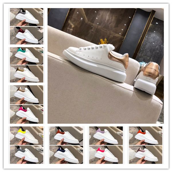 

[With Box] 2019 New Women Mens Oversized Leather casual shoe Oversized Sneakers Raised White Leather Platform