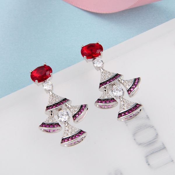 

серьги ювелирные изделия красочные elegan s925 серебряные серьги серьги для женщин партия подарков бесплатная доставка, Golden