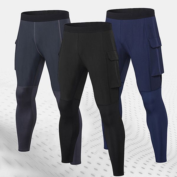 

men sport pants fitness running sportswear tight workout leggings elastic waist pants home gym exercise quick dry trousers 2020, Black;blue