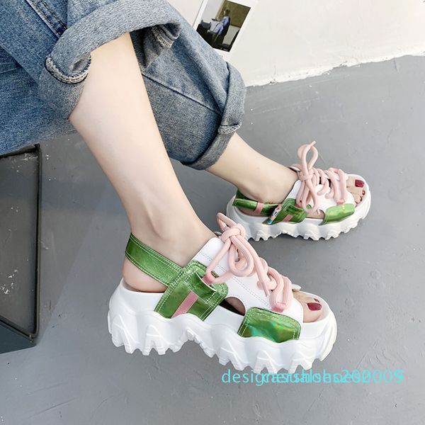 

novelty cross-strap open toe sport sandals women casual platform wedge sandals summer outdoor cool beach shoes women 2020 d05, Black