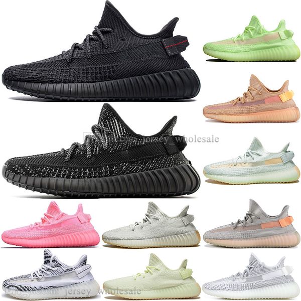 

drop shipping kanye west clay v2 static reflective glow in the dark mens running shoes true form women men sports designer sneakers eur36-48