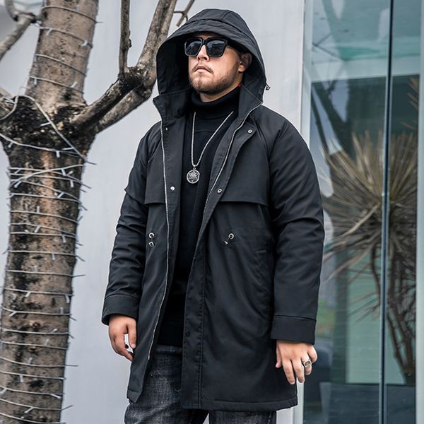 

warm thick and simple fashion coat new men winter thick coat big design men warm hooded brand fashion, Black