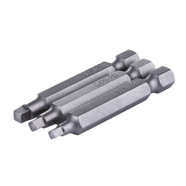 

new 3pcs 50mm 1/4 inch hex square bits square head screwdriver bits s2 alloy steel magnetic screwdriver set hand tools