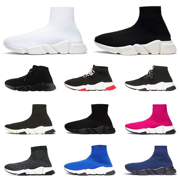 

designer sock shoes for men women speed trainer triple black white glitter yellow navy blue red fashion mens runner luxury sports sneakers
