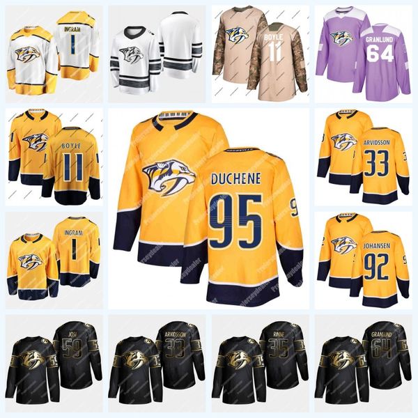 

95 Matt Duchene Nashville Predators 1 Connor Ingram Mikael Granlund Boyle Arvidsson Johansen Roman Josi McLeod Pekka Rinne Jersey