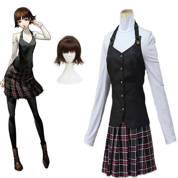 Persona 5 Cosplay Costume Rainha Makoto Niijima Cosplay Cosplay Fato Uniforme de Halloween Carnaval Festa Vestido