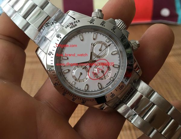 

factory maker stainless steel sapphire 116520 40mm white dial automatic mens men's watch watches no chronograph, Slivery;brown