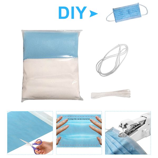 

главная diy 3 слоя одноразовые рот нос защита нетканая ткань защитная маска для лица материал набор