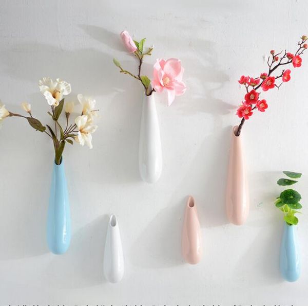 Ceramic Wall Hanging Planter Vase Simulation Water Drop Vase Wall