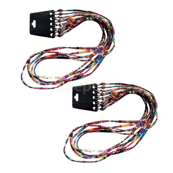 

10pcs ethnic bohemian sunglasses neck cord eyeglasses string lanyard holder, Silver
