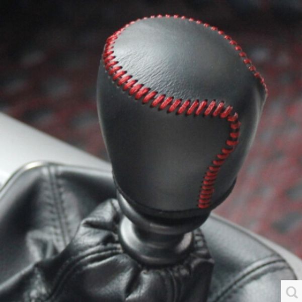 

2pcs car special hand-stitched black leather covers car styling gear shift knob hand brake cover case for cruze mt at