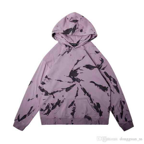

original tie dye mens sweatshirt loose casual streetwear hooded hoodies couple long sleeve oversize hip hop hoody, Black
