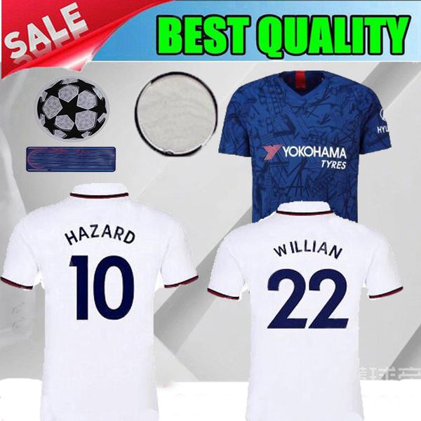 

10 hazard 2019 away white 7 kante occer jer ey 19 20 higuain home occer hirt 2020 blue willian morata pedro football uniform