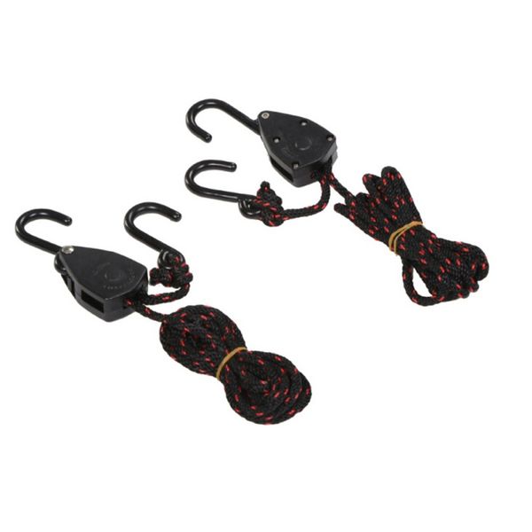 

2pcs outdoor tent light lifting lanyard camping hiking pulley rope ratchet hanger tent tools edc survival equipment tent black