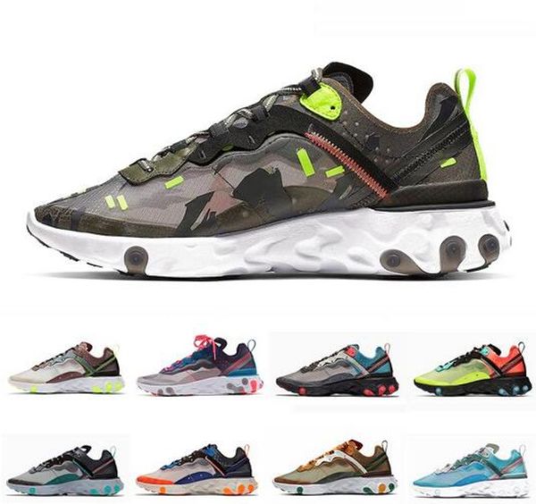 

camo react element undercover x 87 mens running shoes for men women 87s orange peel moss sail triple black white trainers sports sneakers
