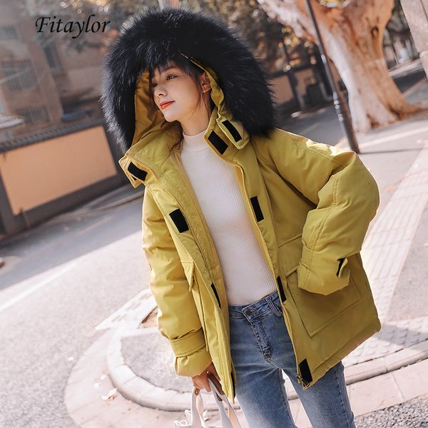 

fitaylor winter women cato coated jas great bont crow capuchon parka losse streetwear coat women's fat racer, Black