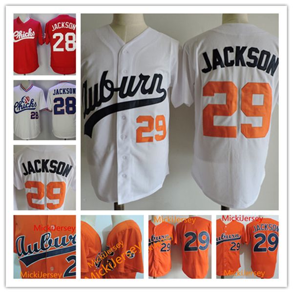 

Mens #29 Bo Jackson Auburn college baseball Jersey Stitched 1986 #28 Bo Jackson Memphis Chicks Collection Jerseys S-3XL