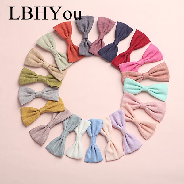 

24pcs / серия школьниц клипы handtie волос ручной белья хлопок knotbows волос barrettes простой шпильки для девочек, Slivery;white