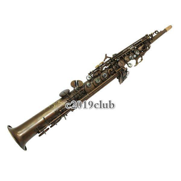 

2020 new arrival customizable logo unbranded soprano saxophone brass b flat musical instrument antique copper sax with case