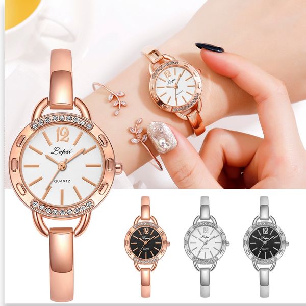 

fashion simple bracelet ladies watch small exquisite alloy strap ladies quartz watch for business dating hand woman, Slivery;brown