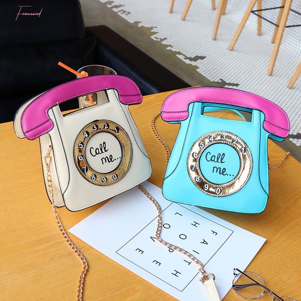 

womens handbags new fashion telephone style creative funny shoulder bag personalized phone messenger bag