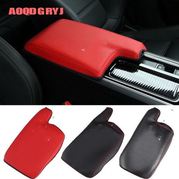 

for f-pace 2016-2019 pu leather car armrest pad covers center console pads 1pcs car styling accessories