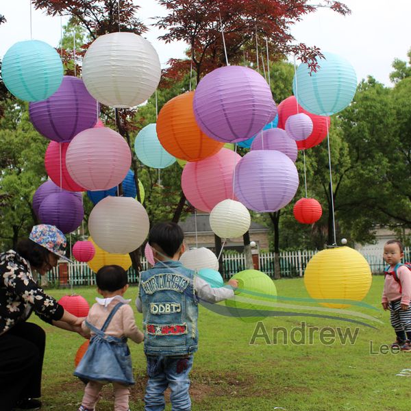 

5pcs/lot 6''(15cm) multicolor chinese round paper lanterns for wedding boda baby shower party supplies home decor hanging ball