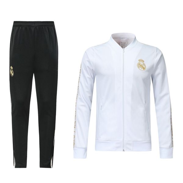 

2019/20 real madrid jacket suit 2020 madrid training uniform real madrid football jersey suits jacket+pants, Black