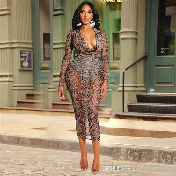 

для женщин лето конструктора платья v шеи длинного рукав цветочной snake печати sexy стиль женщина одежда мода повседневная одежда, Black;gray