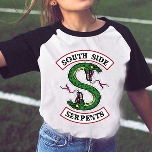 

riverdale t shirt women summer southside serpents jughead female tshirt clothing riverdale south side female t-shirt, White