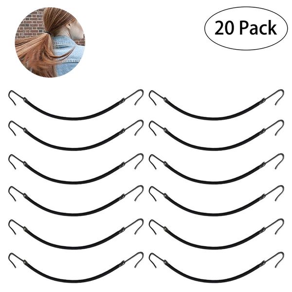 

20pcs elastic rubber hair bands women polyester bands hooks ponytail hooks holder bungee elastic clips hair accessories